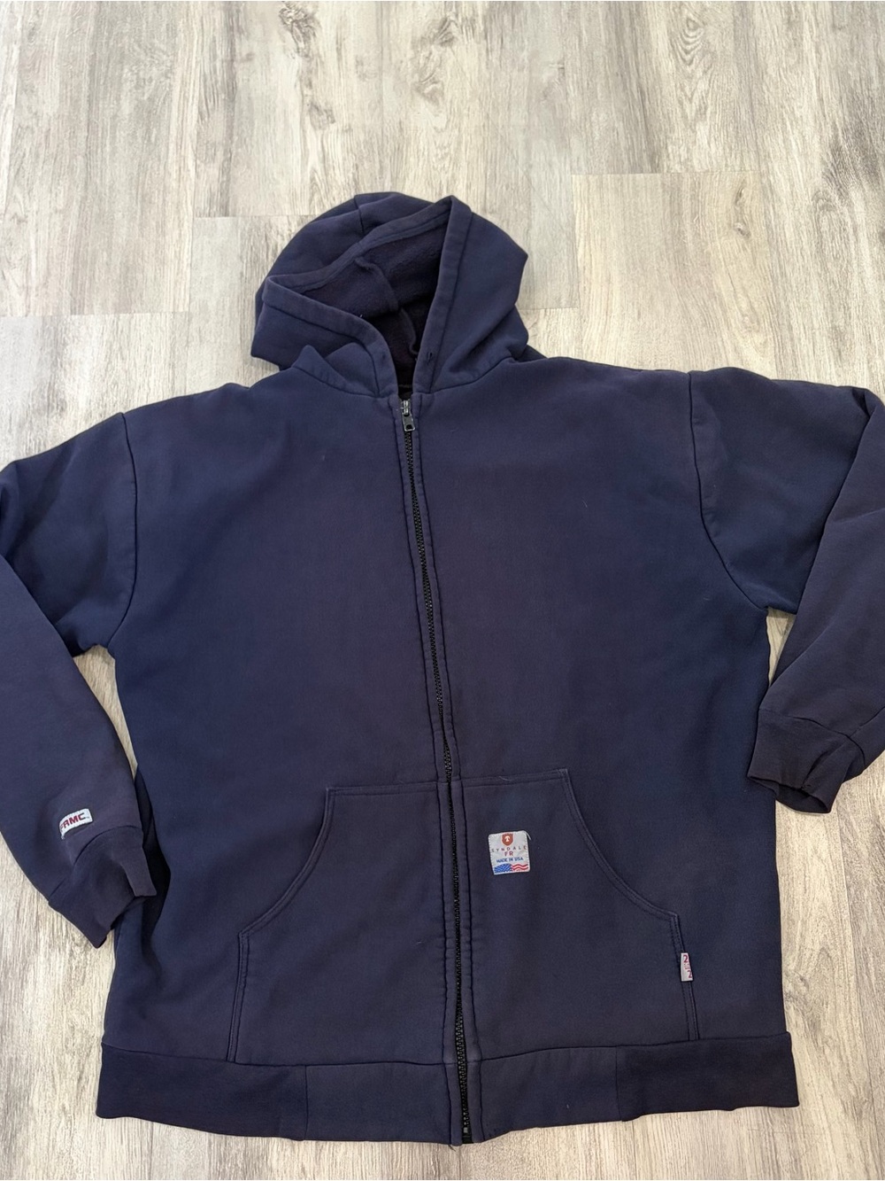 Tyndale FR Flame Resistant Core Zip Up Hooded Sweatshirt Hoodie Mens 2XL blue